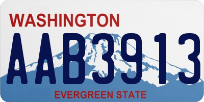 WA license plate AAB3913