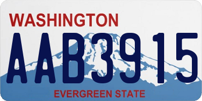 WA license plate AAB3915