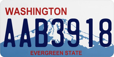 WA license plate AAB3918