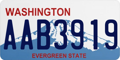 WA license plate AAB3919