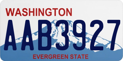 WA license plate AAB3927