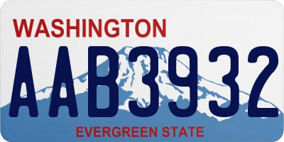 WA license plate AAB3932