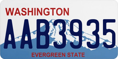 WA license plate AAB3935