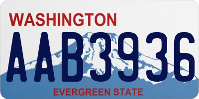 WA license plate AAB3936