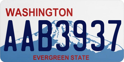 WA license plate AAB3937