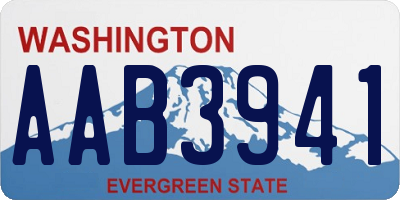 WA license plate AAB3941