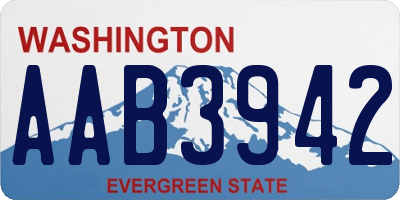 WA license plate AAB3942