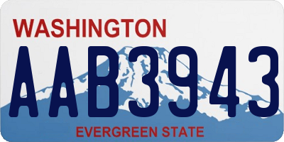 WA license plate AAB3943