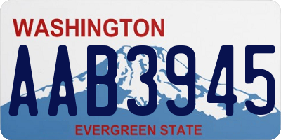 WA license plate AAB3945