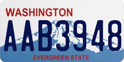 WA license plate AAB3948