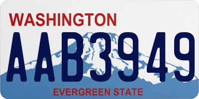 WA license plate AAB3949