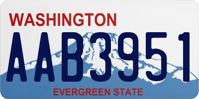 WA license plate AAB3951