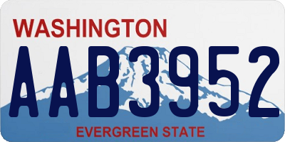 WA license plate AAB3952