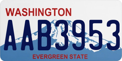 WA license plate AAB3953
