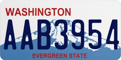 WA license plate AAB3954