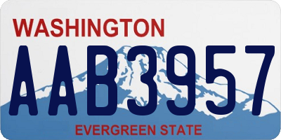 WA license plate AAB3957