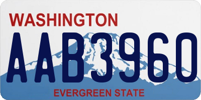 WA license plate AAB3960