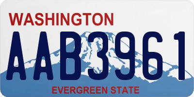 WA license plate AAB3961