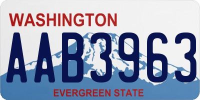WA license plate AAB3963