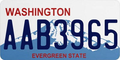 WA license plate AAB3965