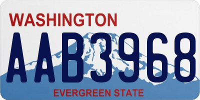 WA license plate AAB3968