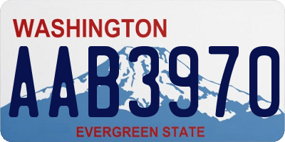 WA license plate AAB3970