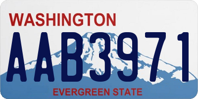 WA license plate AAB3971