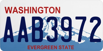 WA license plate AAB3972