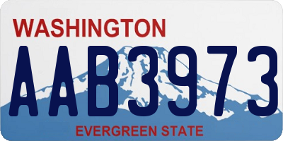 WA license plate AAB3973