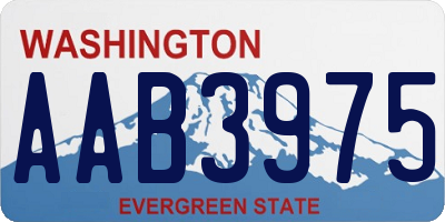 WA license plate AAB3975