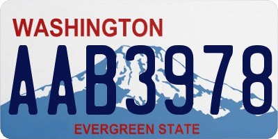 WA license plate AAB3978