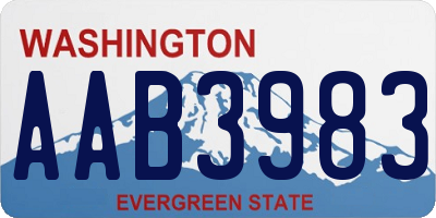 WA license plate AAB3983