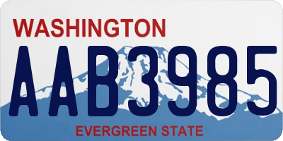 WA license plate AAB3985