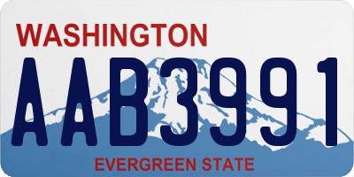 WA license plate AAB3991