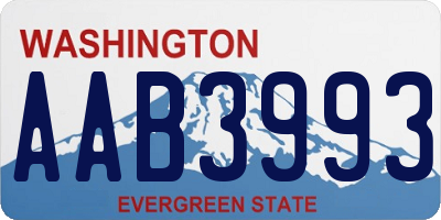 WA license plate AAB3993