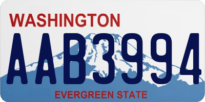 WA license plate AAB3994