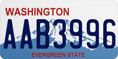 WA license plate AAB3996