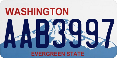 WA license plate AAB3997