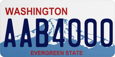 WA license plate AAB4000