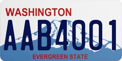 WA license plate AAB4001