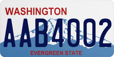 WA license plate AAB4002