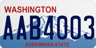 WA license plate AAB4003