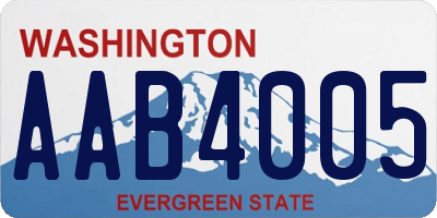 WA license plate AAB4005