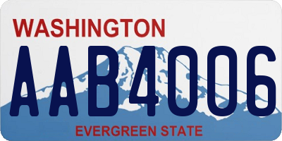 WA license plate AAB4006