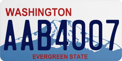 WA license plate AAB4007