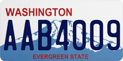 WA license plate AAB4009