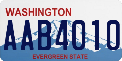 WA license plate AAB4010