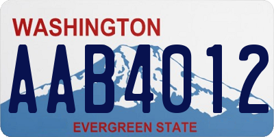 WA license plate AAB4012