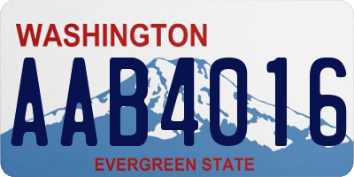 WA license plate AAB4016