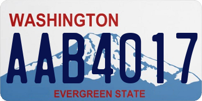 WA license plate AAB4017